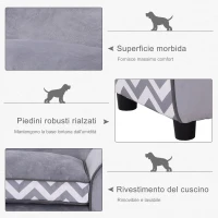 PawHut Divano Poltrona Lounge Cani Animali Domestici Portata 15kg 73.5×41×33cm(m-6)