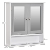 kleankin Bathroom Wall Storage Cabinet - Grey(m-3)