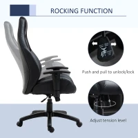 Vinsetto Racing Gaming Chair, Mesh & Faux Leather Computer Chair with High Back, Swivel Wheels, Adjustable Height and Armrest, Black(m-5)