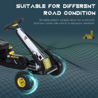 HOMCOM Kids Children Pedal Go Kart Ride on Car Adjustable Seat Braking System for 3-6 Years Old White 95 x 66.5 x 57 cm(m-6)