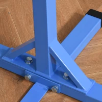 HOMCOM Barre fixe de gymnastique enfant - barre de gymnastique hauteur réglable 13 niveaux 92 à 150 cm - acier bleu bois hêtre(m-10)