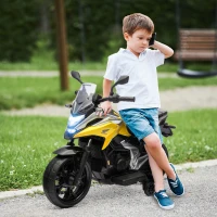 AIYAPLAY 12V Honda Licensed Kids Electric Motorbike w/ Music, Headlights, Early Education Function, for Ages 3-6 Years, Yellow(m-2)