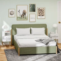 HOMCOM Set of Two Elegant Bedside Tables - White/Gold-Tone(m-8)