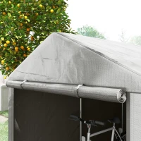 Outsunny Capanno Porta Attrezzi e Tenda Garage per Bici e Moto con Copertura Anti-UV, 1.6x2m, Grigio Chiaro(m-7)
