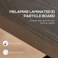 HOMCOM Computer Desk, Industrial Work Desk for Home Office, Study, Bedroom, Workstation with Metal Frame, 135 x 60 x 75cm, Walnut and Black(m-7)