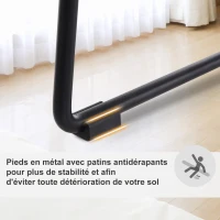 HOMCOM Lot de 2 chaises salle à manger chaise de salon avec accoudoirs pieds en métal 58 x 51 x 82 cm noir(m-5)