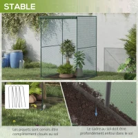 Outsunny Serre de jardin serre à tomates filet protection solaire porte zippée enroulable HDPE 120 x 120 x 180 cm vert foncé(m-7)