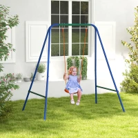 Outsunny Two-In-One Toddler Garden Swing, with Comfortable Seat, Safety Belt - Orange and Blue(m-10)