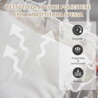 Outsunny Sedia Sospesa a Dondolo da Interno ed Esterno in Tessuto con Nappe, 90x50 cm, Crema(m-4)