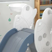 AIYAPLAY Space-Themed Kids Slide and Swing Set, with Basketball Hoop, Blue(m-9)