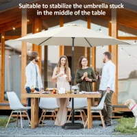 Outsunny 11kg Concrete Garden Parasol Base Holder, Square Outdoor Table Umbrella Stand Weight, Black(m-4)