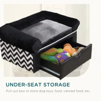 PawHut Dog Sofa Bed, with Storage, Drawer, Soft Cushion, for Small Dogs - Black(m-6)