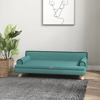 PawHut Dog Sofa, with Wooden Legs, Water-Resistant Fabric, for Medium & Large Dogs - Green(m-9)