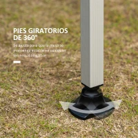 Outsunny Mesa de Camping Plegable Mesa de Picnic Portátil de Aluminio con Encimera de Madera 115x85x75 cm Natural(m-5)