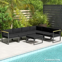 Outsunny Set of 14 Dining Set Cushions - Black(m-7)
