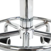 Vinsetto Round Rolling Stool, PU Leather Height Adjustable Stool Chair with Wheels and Swivel Seat for Salon, Massage, Spa, Home Kitchen, Black(m-9)