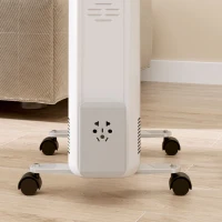 HOMCOM 2kW Nine Fin Oil-Filled Radiator - White(m-9)