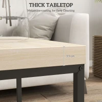 HOMCOM Coffee Table Set of 2, Nest of Tables with 3.5cm Thick Tabletop, Oak(m-6)