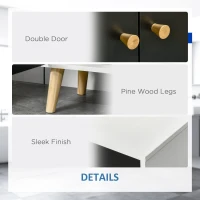 kleankin Modern Bathroom Sink Cabinet, Under Sink Storage Cabinet, with Adjustable Shelf and Solid Wood Legs, Black and White(m-7)