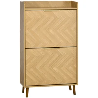 HOMCOM Meuble à chaussures à 2 abattants pour petit entrée salon chambre 70 x 30 x 120 cm(m-1)