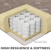 HOMCOM Chesterfield-Style Reclining Armchair - Brown(m-6)