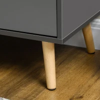 HOMCOM Sideboard, Modern Kitchen Cupboard with Double Doors and 3 Drawers, Adjustable Shelves for Living Dining Room, Dark Grey(m-9)