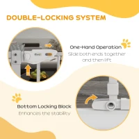 PawHut Extra Tall Pet Gate, Indoor Dog Safety Gate, with Cat Flap, Auto Close, 74-101cm Wide - White(m-4)