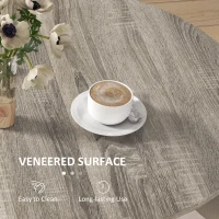 HOMCOM Space-saving Drop Leaf Table, Folding Dining Table for Small Space, Kitchen, Dining Room, Grey(m-5)