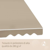 Outsunny Tenda da Sole a Caduta con Rullo Avvolgibile e Angolazione Regolabile 0-120°, 180×70cm, Beige(m-4)