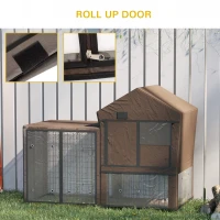 PawHut Rabbit Hutch Cover, Water-Resistant Pets Cage Protector, Breathable Guinea Pig Cage Cover - Brown(m-5)