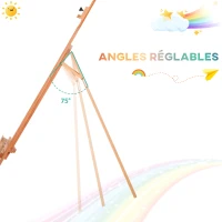 HOMCOM Chevalet d'artiste sur pieds inclinaison et hauteur réglable dim. 65L x 44l x 174-230H cm bois de hêtre clair(m-5)