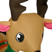 HOMCOM 4ft Christmas Inflatable Santa Claus Sledge Sleigh Reindeer Blow Up Decoration Xmas Décor for Garden(m-9)