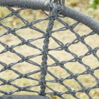 Outsunny Two-Seater Boho Macrame Hammock Swing - Grey(m-9)