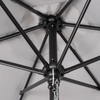 Outsunny Parasol droit ronde parasol de jardin Ø 2 m mât en aluminium 6 baleines métal et toile gris clair(m-8)