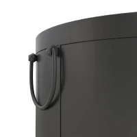 Outsunny Smokeless Fire Pit, 38cm Portable Wood Burning Firepit with Spark Screen and Poker, Low Smoke Camping Bonfire Stove for Garden Patio Picnic, Dark Grey(m-9)