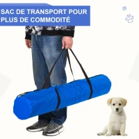 PawHut Agility sport pour chiens équipement complet obstacles et entrainement 11 pièces parcours agility chien avec sac de transport acier rouge et bleu(m-7)