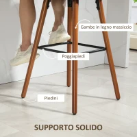HOMCOM Set 2 Sgabelli da Bar Moderni in Velluto con Schienale e Braccioli, Base in Legno e Poggiapiedi, Blu Scuro(m-6)
