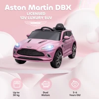 AIYAPLAY Aston Martin DBX Licensed Battery Powered Kids Electric Car, 12V Kids Ride on Car w/ Lights, Music Horn, Pink(m-4)