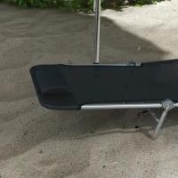 Outsunny Set of Two Steel Frame Sun Loungers, with Reclining Backs - Black(m-8)
