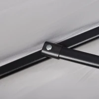 Outsunny Ombrellone 2x2 m da Giardino con Palo Centrale, Ombrellone per Esterno in Alluminio, Grigio Chiaro(m-9)