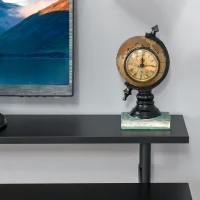 HOMCOM Tavolo Porta PC Salvaspazio con Ripiano Monitor Rialzato, 100x60x85.5cm, Legno - Nero(m-9)