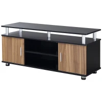 HOMCOM Mobile Porta TV Fino a 55" con Armadietti e Ripiani in Legno e Alluminio, 120x40x52.2cm(m-10)