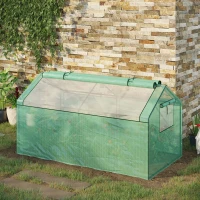 Outsunny Mini Greenhouse Portable Garden Growhouse for Tomatoes Plants with Large Zipper Windows for Outdoor, Indoor, 180 x 92 x 92cm, Green(m-2)