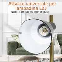 HOMCOM 150cm Lampada a Piantana da Terra con 3 Paralumi Regolabili, Base Rotonda, Interruttore a Pedale, in Metallo, Bronzo, 32x32x150cm(m-5)