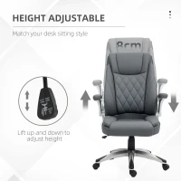 Vinsetto Faux Leather Executive Swivel Office Chair - Dark Grey(m-4)