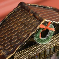 HOMCOM Christmas Snow Globe Lantern with Lights, Musical Snow Globe with Swirling Glitter, Battery Operated Musical Christmas Decoration for Holiday Party Gift, Bronze Tone(m-8)