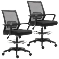 Vinsetto Lot de b2 fauteuils de bureau chaise de bureau assise haute réglable dim. 64L x 59l x 104-124H cm(m-1)