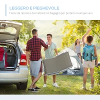 Outsunny Set 2 Sdraio da Giardino Pieghevoli, Lettino Prendisole in Alluminio e Textilene, 61x165x63cm(m-6)