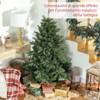 HOMCOM Albero di Natale Artificiale 150 cm con 847 Rami e Base in Metallo Pieghevole, Verde(m-4)