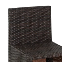 Outsunny Ensemble salon de jardin encastrable 4 chaises monoblocs avec coussins déhoussables et table résine tressée chocolat(m-9)